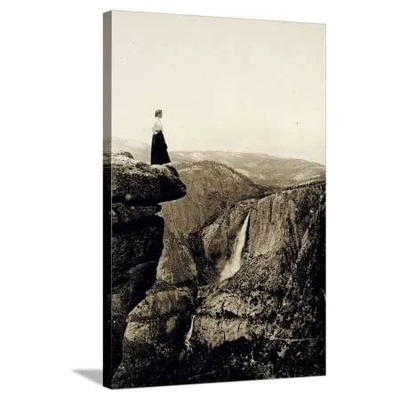 Looking Across The Valley to Yosemite Falls - USA, 1917, scenic Gallery-Wrapped Canvas Print Wall Art by Underwood & Underwoo