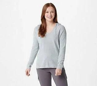 Barefoot Dreams CozyChic Ultra Lite Pointelle Hoodie, Size 3X, Blue Water