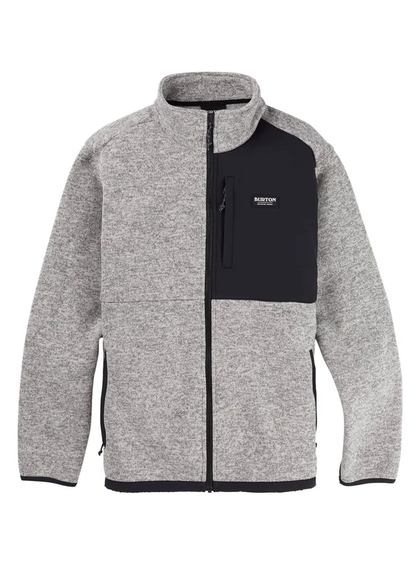 Burton Men's Hayrider Sweater Full-Zip Fleece - Gray Heather, L