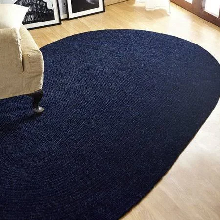 Better Trends Chenille Reversible Dark Blue Indoor/Outdoor Area Rug