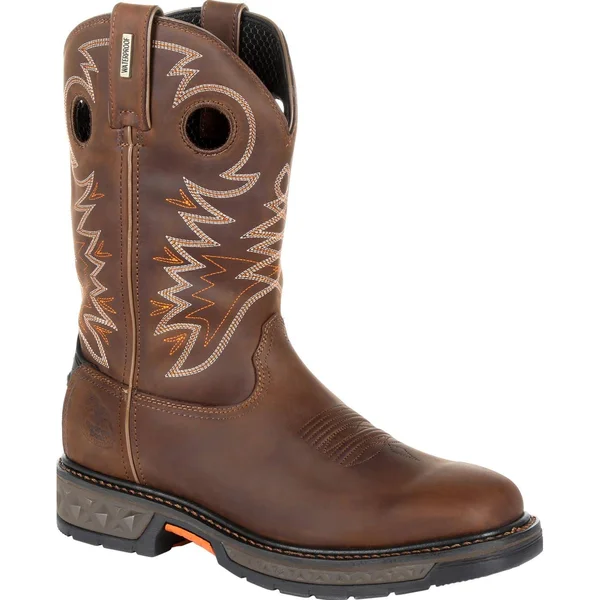 Georgia Boot Men's Carbo-Tec LT Pull-On Western Work Boot - GB00269, Brown