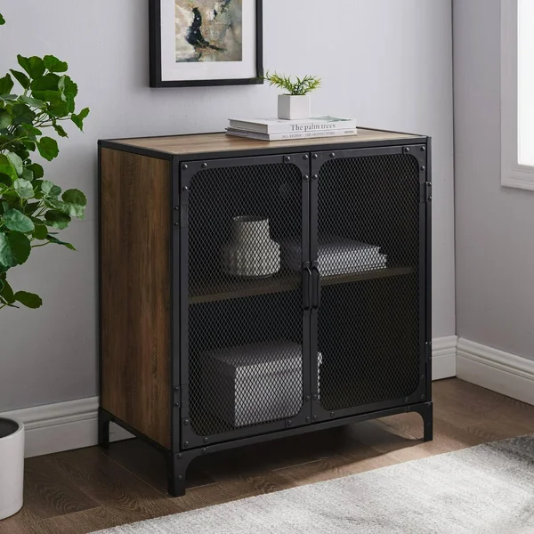 Manor Park Industrial Accent Cabinet - Reclaimed Barnwood