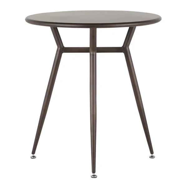 Carbon Loft Barton Industrial Round Dinette Table - Brushed Silver
