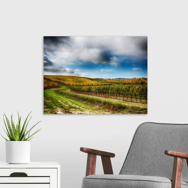 Europe - Italy' Montepulciano, Autumn Vinyards in Full Color Near Montepulciano, Canvas Wall Art, 24x18, Great Big Canvas