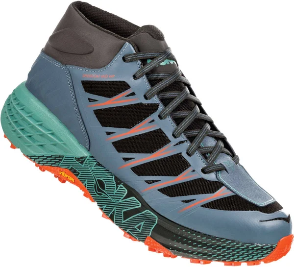 HOKA Men's Speedgoat Mid Waterproof Shoes in Blue/Grey - Size 10