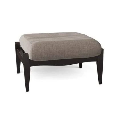Dwight Ottoman Body Fabric: Fandango Stone - Leg Color: Black Walnut