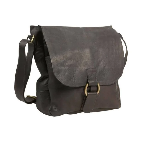 David King & Co Vertical Laptop Messenger Bag (Cafe)