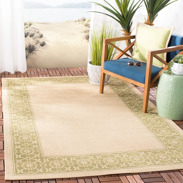 Safavieh 4& x 5&-7x22 Courtyard CY6003-14 Cream - Green Rug