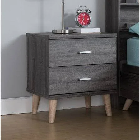 Grosso 2 Drawer Nightstand Color: Distressed Gray