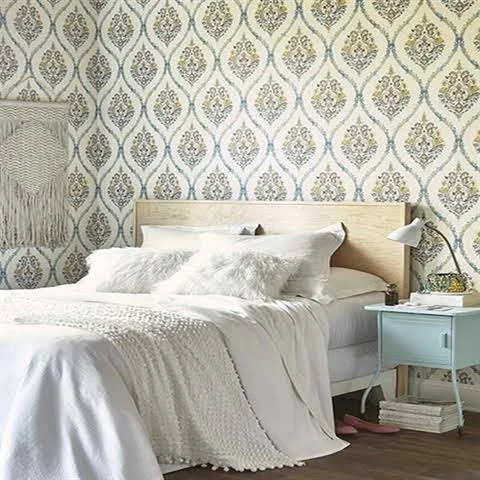 Waverly Garden Party Damask Wallpaper - Jewel
