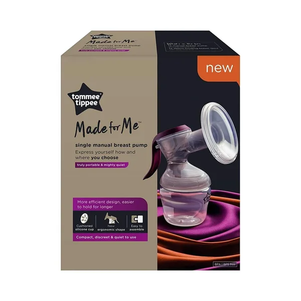 Tommee Tippee Made for Me Single Manual Breast Pump Purple Easy to Use