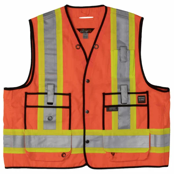 Work King Hi-Vis Black Safety Surveyor Vest