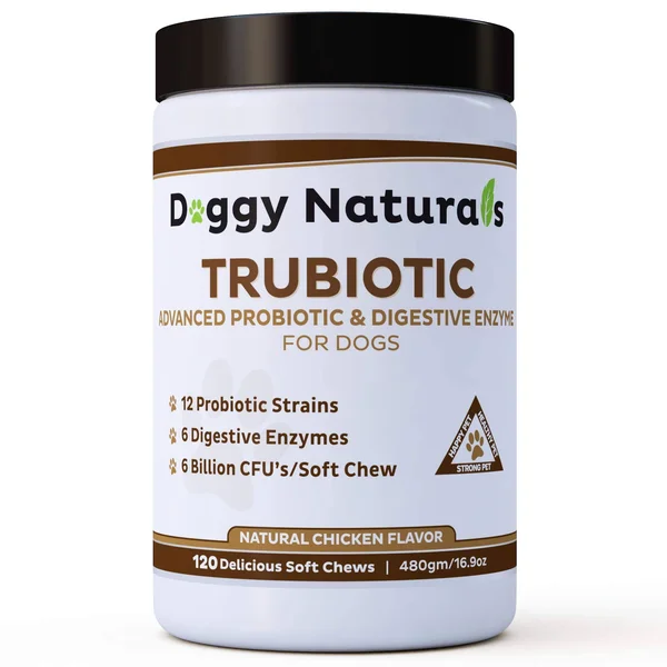 Probiotics for Dogs with Natural Digestive Enzymes + Prebiotics 6 Bill CFUs - 1 Chew Relieves Diarrhea Allergy Breath Yeast Gas