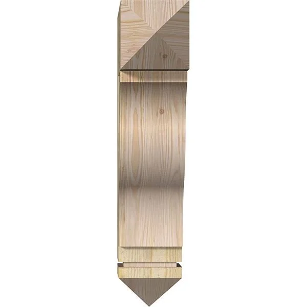 Ekena Millwork 6x22W x 20x22D x 28x22H Funston Arts & Crafts Rough Sawn BRACKET - Douglas Fir
