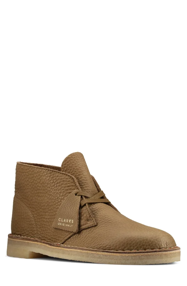 Clarks Mens Desert Boot Dark Olive Leather Size 10.5