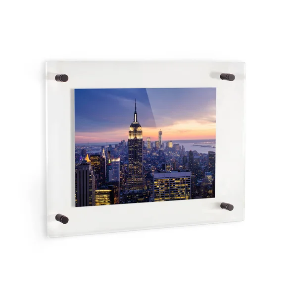 Acrylic Floating Frame for Pictures Up to 7x32 Inches (Full Frame Is 11x36 ) with 19x25mm Black Acrylic Standoff. USA Made. by A