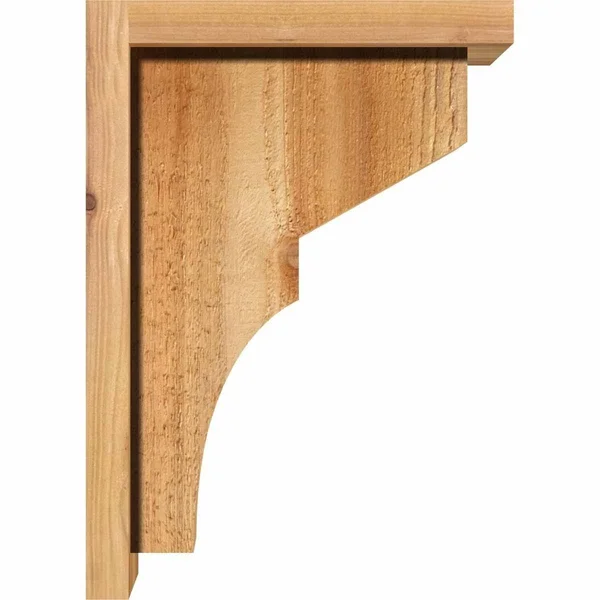 Ekena Millwork COR08X14X18MON01RWR 8x22W x 14x22D x 18x22H Monterey Rough Sawn Corbel w/Backplate, Western Red Cedar