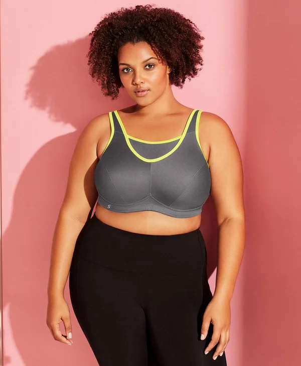 Women's Glamorise No-Bounce Camisole Sports Bra, Size 38DD - Grey