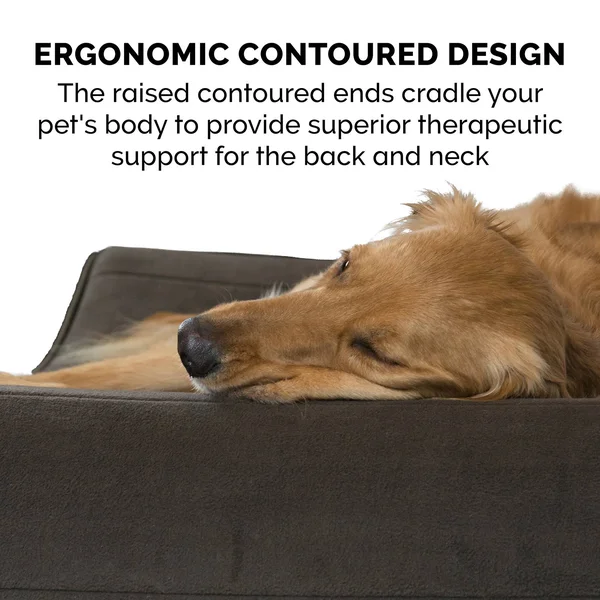 FurHaven Pet Bed - Cooling Gel Microvelvet Luxe Lounger Dog Bed - Giant - Espresso