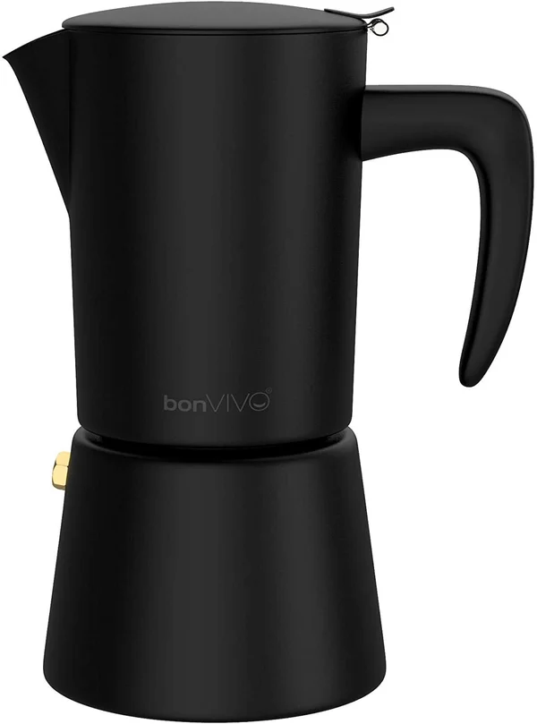 bonVIVO Intenca Stovetop Espresso Maker - Luxurious Italian Coffee Machine Maker, Stainless Steel Espresso Maker Full Bodied Cof