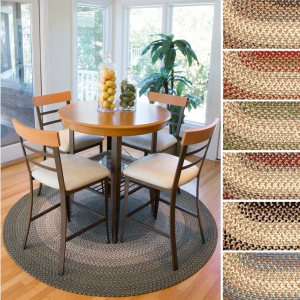 Ellsworth Indoor, Outdoor Reversible Braided Runner Rug by Rhody Rug (2& x 6&) Blue Lake