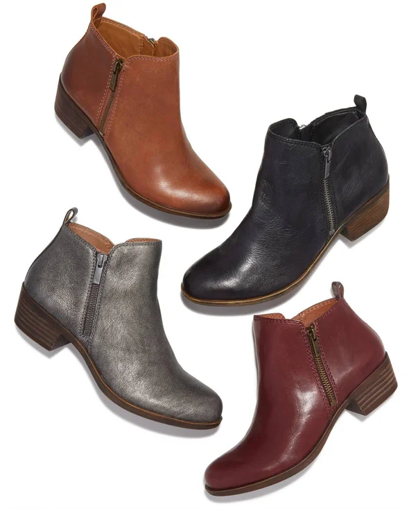 Lucky Brand Women's Basel Leather Booties - Dark Natural