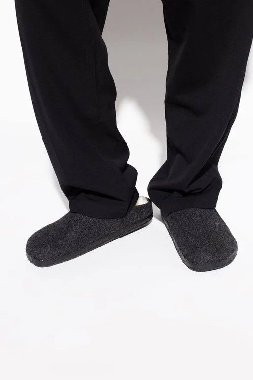 Birkenstock Zermatt Wool Felt Anthracite Shearling Clogs