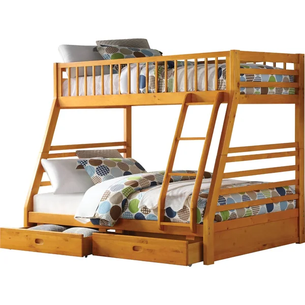 Acme Jason Bunk Bed - Honey Oak, Twin-Over-Full