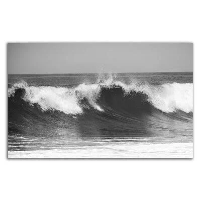 Wave BW by Vladimir Kostka - Wrapped Canvas Photograph Print Rosecliff Heights Size: 15x22 H x 24x22 W x 1.5x22 D