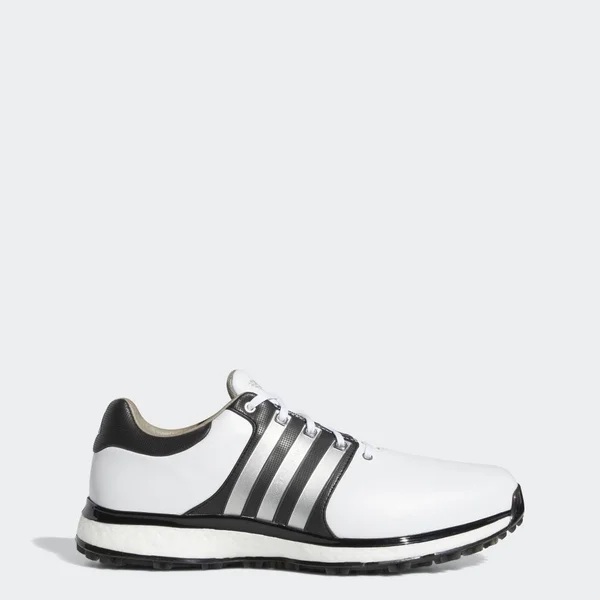 Adidas Tour360 XT Spikeless Golf Shoes - White/Matte Silver/Black 14