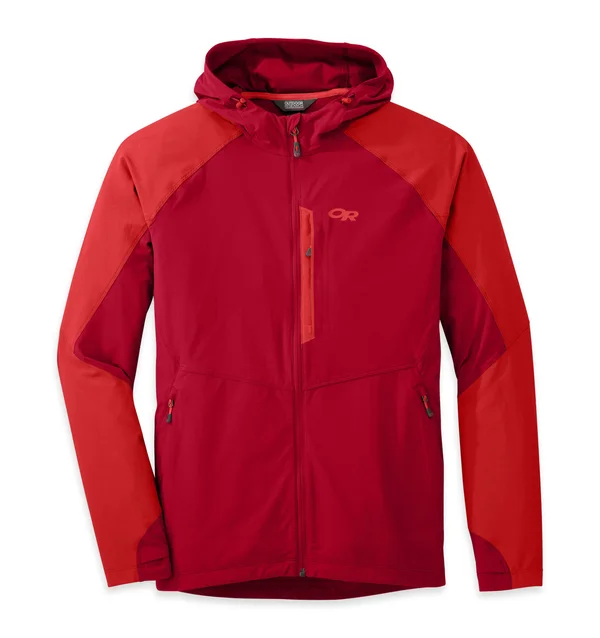 Outdoor Research Ferrosi Hooded Jacket - Men's Agate/Hot Sauce, M