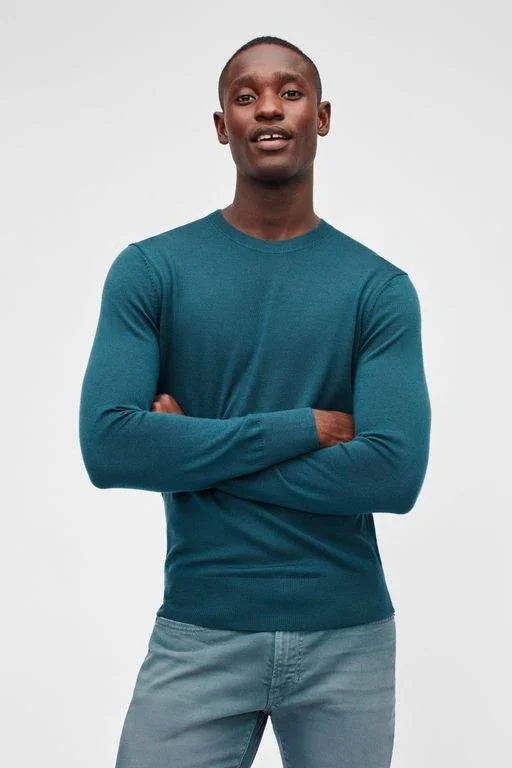 Bonobos Washable Merino Crew Neck Sweater - Green - Crew Neck