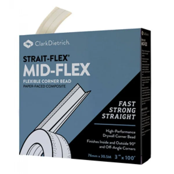 Strait-Flex 3 in. x 100 ft. Mid-Flex Flexible Paper Corner Bead (Case of 10) 51084-C
