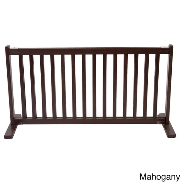 Dynamic Accents Free Standing Pet Gate - Large-Mahogany