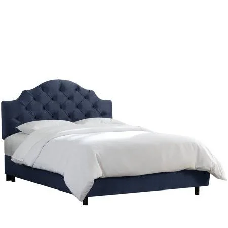 California King Tufted Notched Bed in Mystere Eclipse