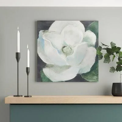 Magnolia II Sage by Carol Rowan - Wrapped Canvas Painting Print Lark Manor Size: 30x22 H x 30x22 W x 1.25x22 D