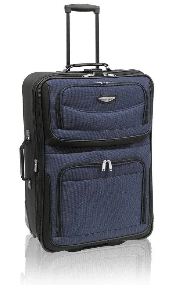 Traveler&s Choice Travel Select Amsterdam 4-Piece Expandable Luggage Set, Navy/Black