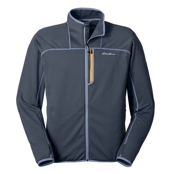 Eddie Bauer Men's High Route Grid Fleece Full-Zip Mock-Neck - Blue - XXXL