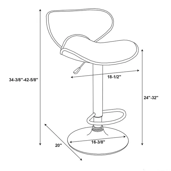 Powell Adjustable Bar Stool, White