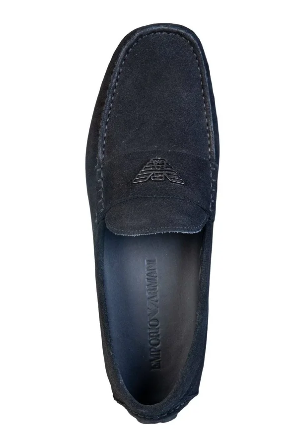 Emporio Armani Suede Driver Shoes Black