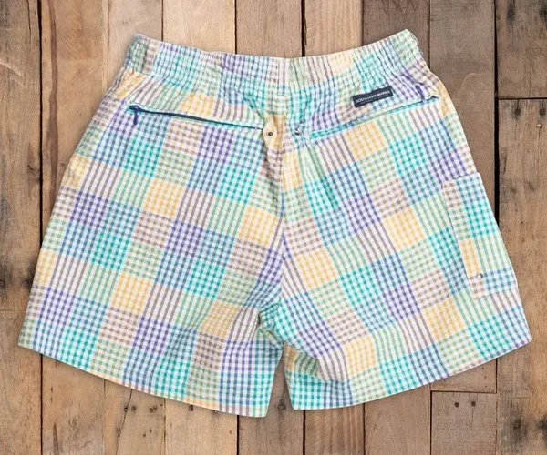 Southern Marsh Dockside Swim Trunk Navy/Blue SS Gingham XL Mens Boardshorts
