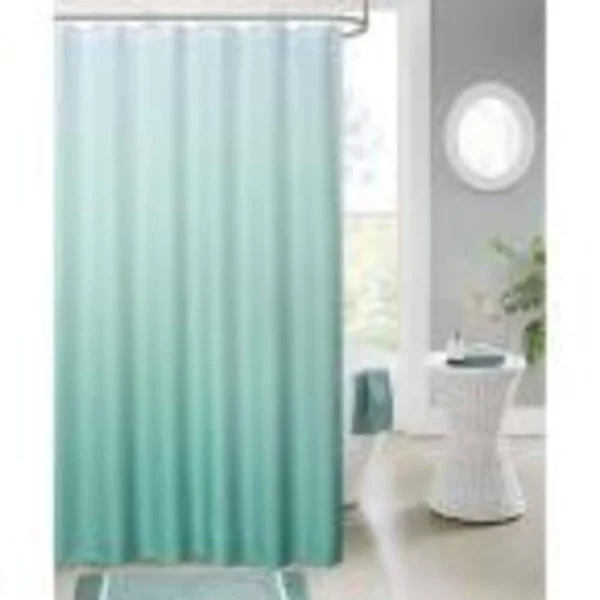 Dainty Home Printed Ombre 70 in. x 72 in. Black Waffle Shower Curtain
