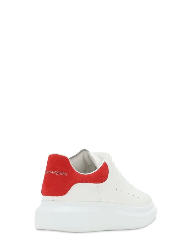 Alexander McQueen - Men 45mm Leather Platform Sneakers White/Red 41