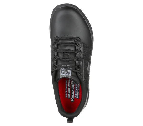 Skechers Women's Work Relaxed Fit Ghenter Follans SR Sneaker, Black