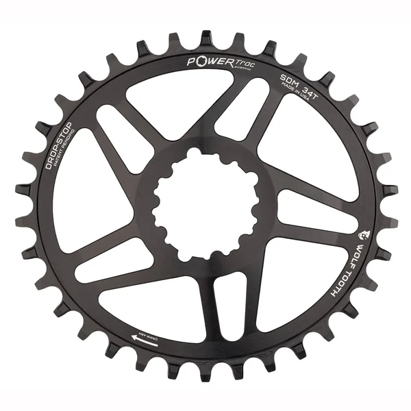 Wolf Tooth Components Drop-Stop Elliptical Chainring: 34T for SRAM GXP Direct Mount
