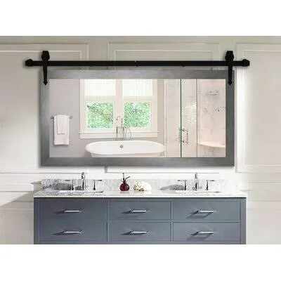 Abraham Horizontal Barn Bathroom/Vanity Mirror Laurel Foundry Modern Farmhouse Size: 31x22 H x 54x22 W, Finish: Silver
