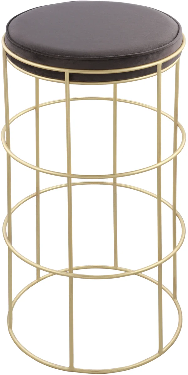 Meridian Furniture Rebar Grey Velvet Counter Stool