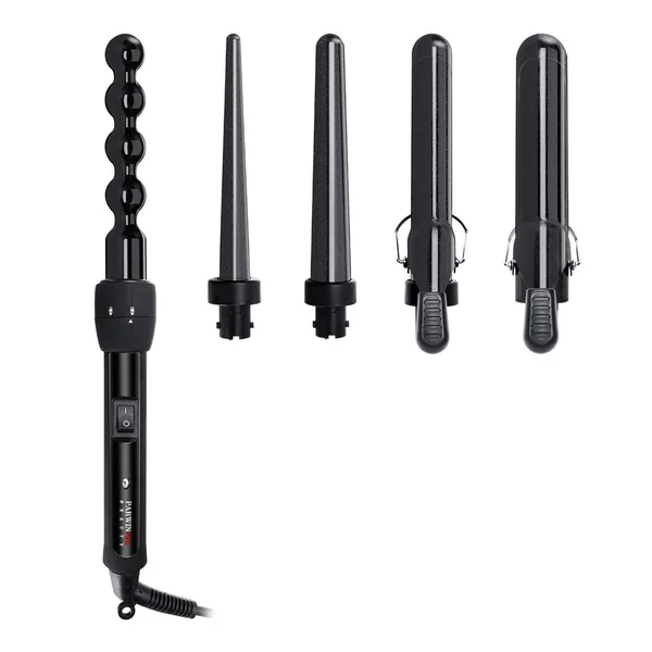 Parwin Pro 5 in 1 Professional Curling Iron and Wand Set -Interchangeable Cool