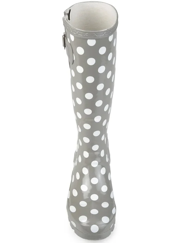 Journee Collection Women's Mist Rainboot - Black Dot