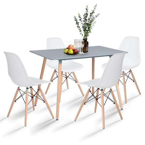 TiramisuBest 4 Pcs Moden Simple Plastic Dinning Chair for Kitchen - Black